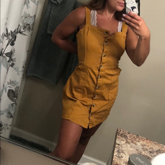 Denim mustard dress - Picture 2 of 9